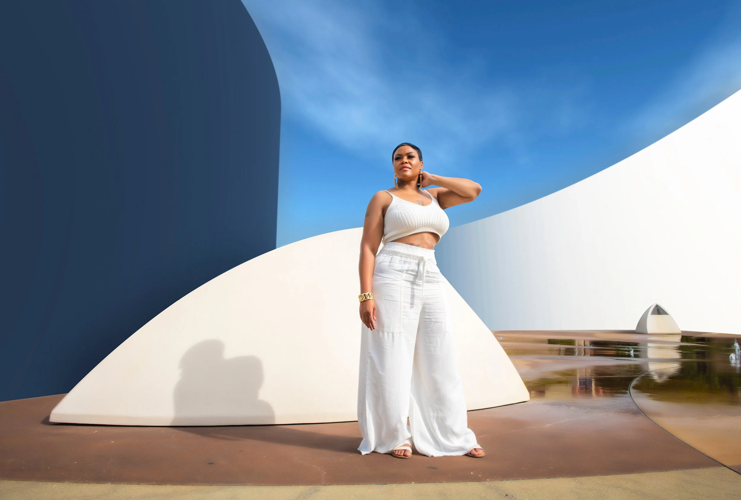Editorial portrait in an architectural setting photographed by Sederrick Raphiel